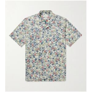 Hartford Men's Slam 02 Camp-Collar Printed Cotton Shirt Size XXL Slim Fit
